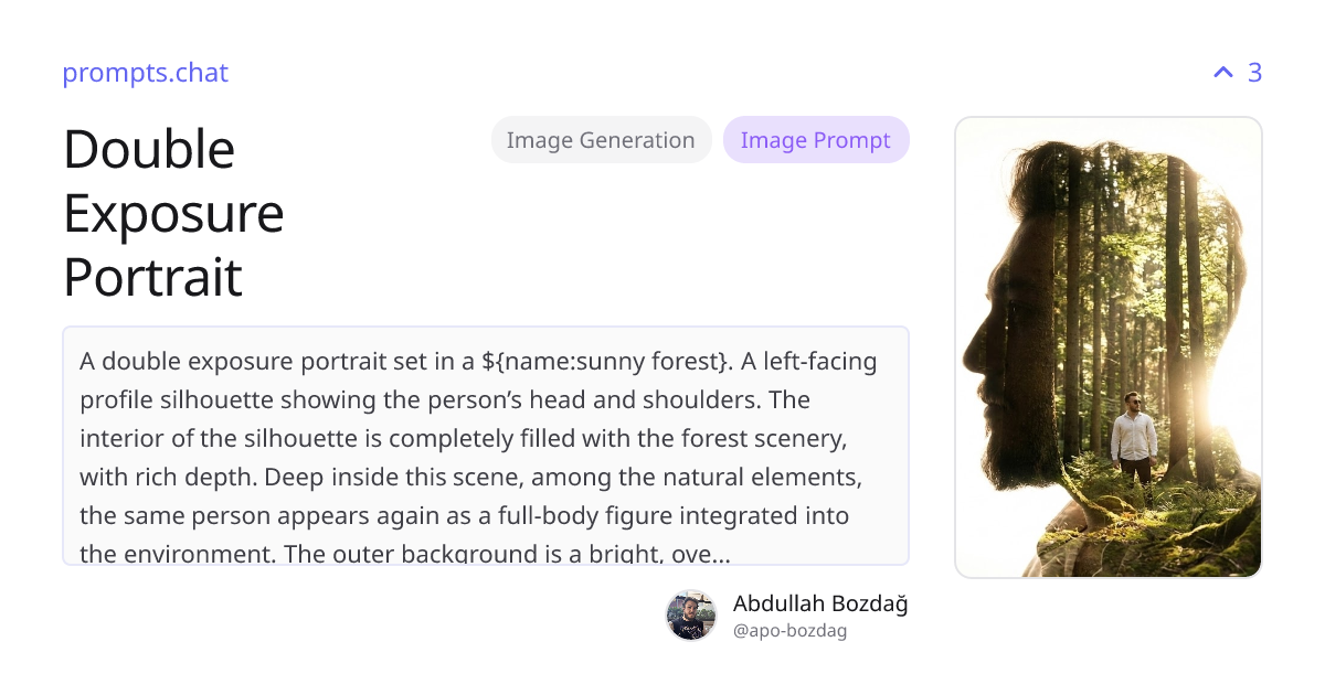 Double Exposure Portrait | prompts.chat