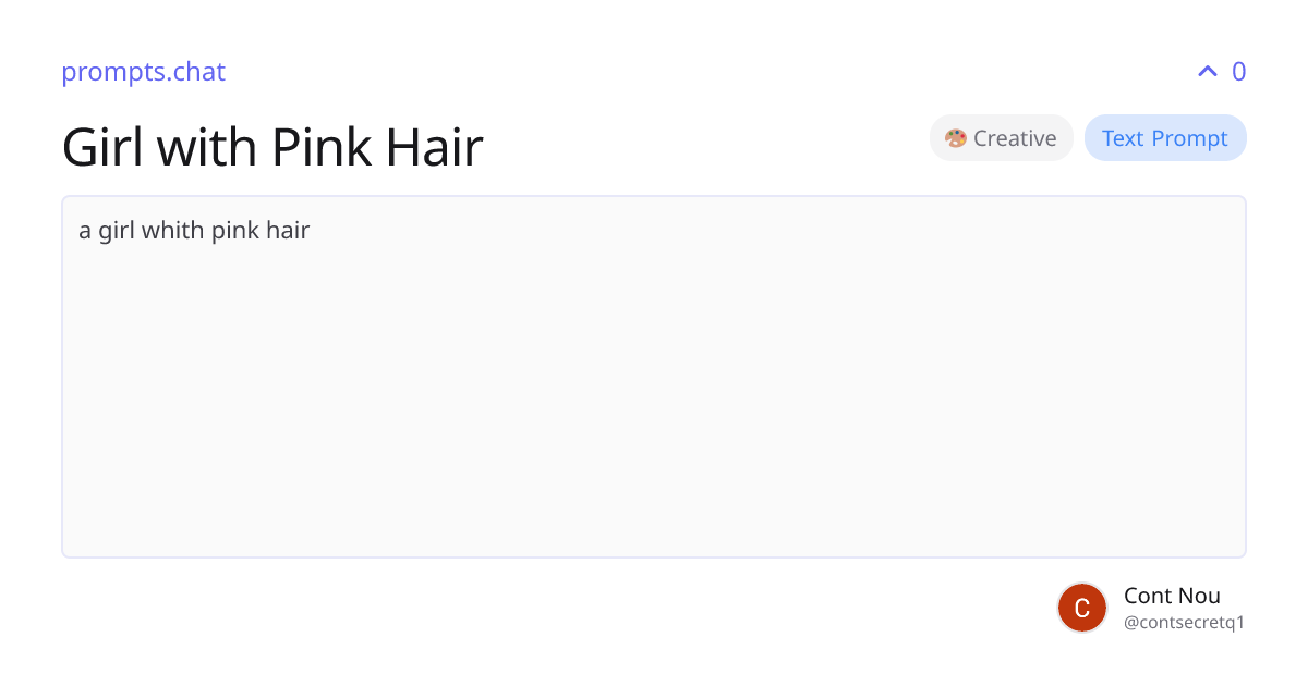 Girl with Pink Hair | prompts.chat