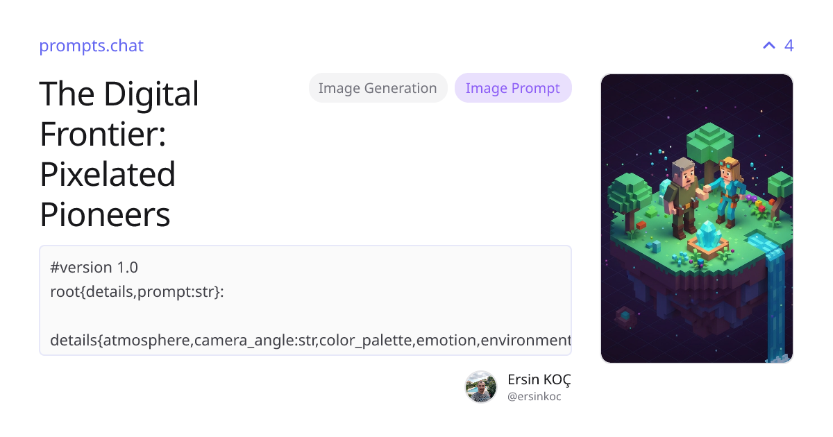 The Digital Frontier: Pixelated Pioneers | prompts.chat