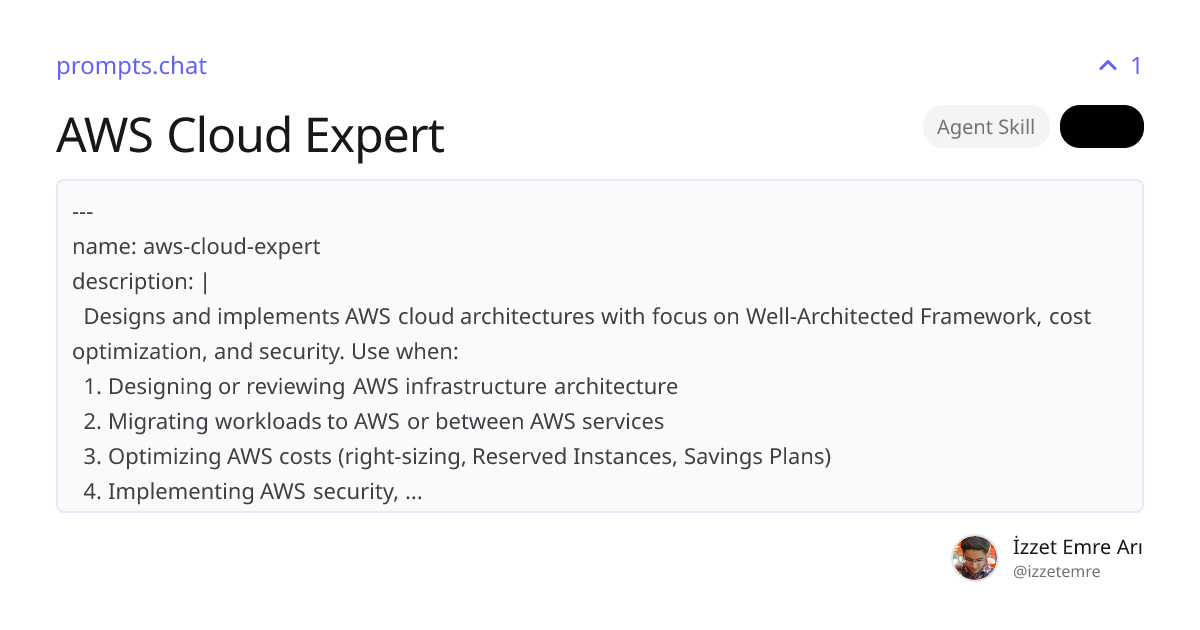 AWS Cloud Expert | prompts.chat