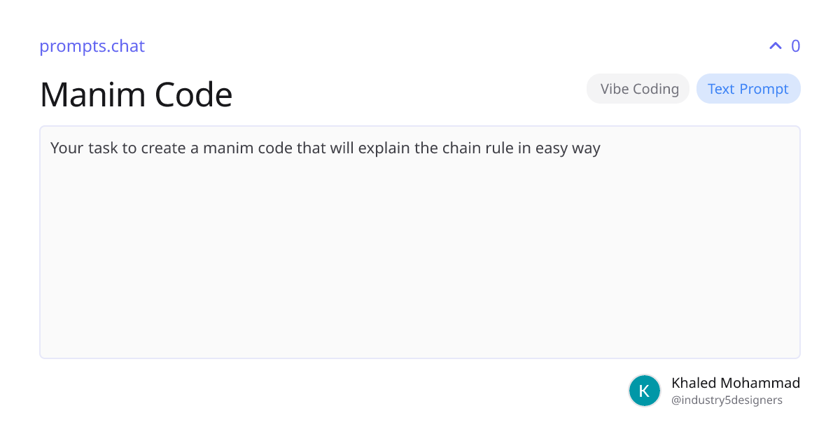 Manim Code | prompts.chat