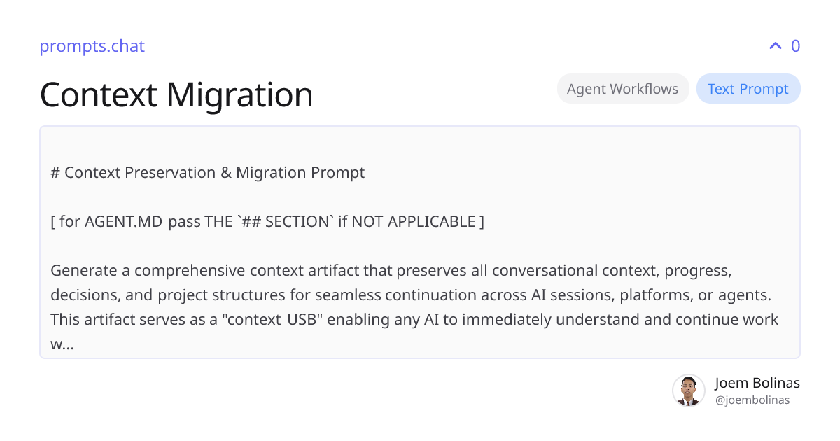 Context Migration | prompts.chat