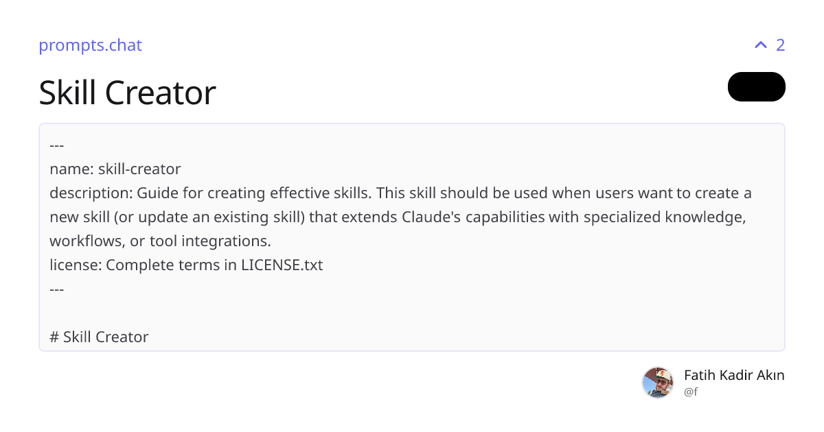 Skill Creator | prompts.chat