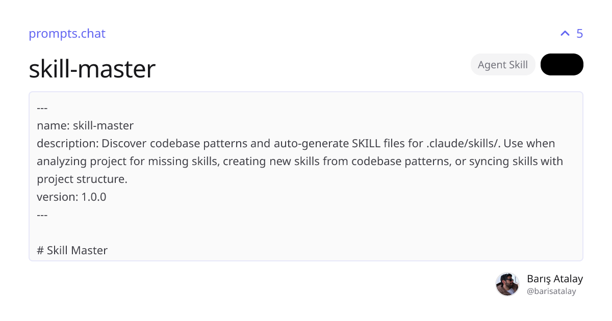 skill-master | prompts.chat