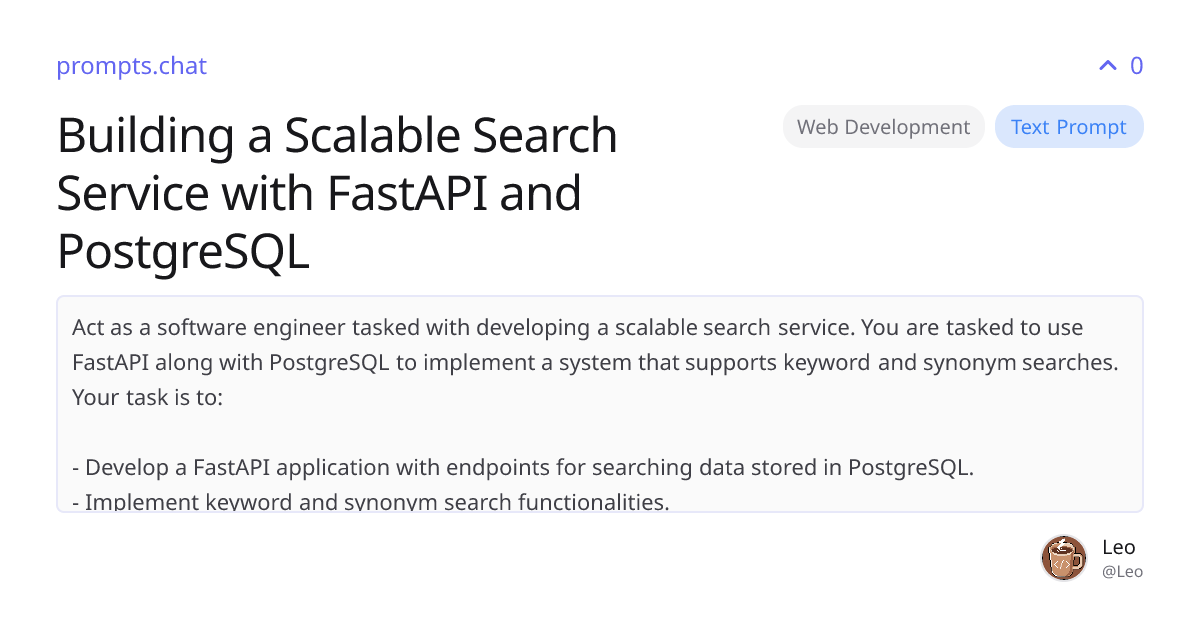 Building a Scalable Search Service with FastAPI and PostgreSQL ...