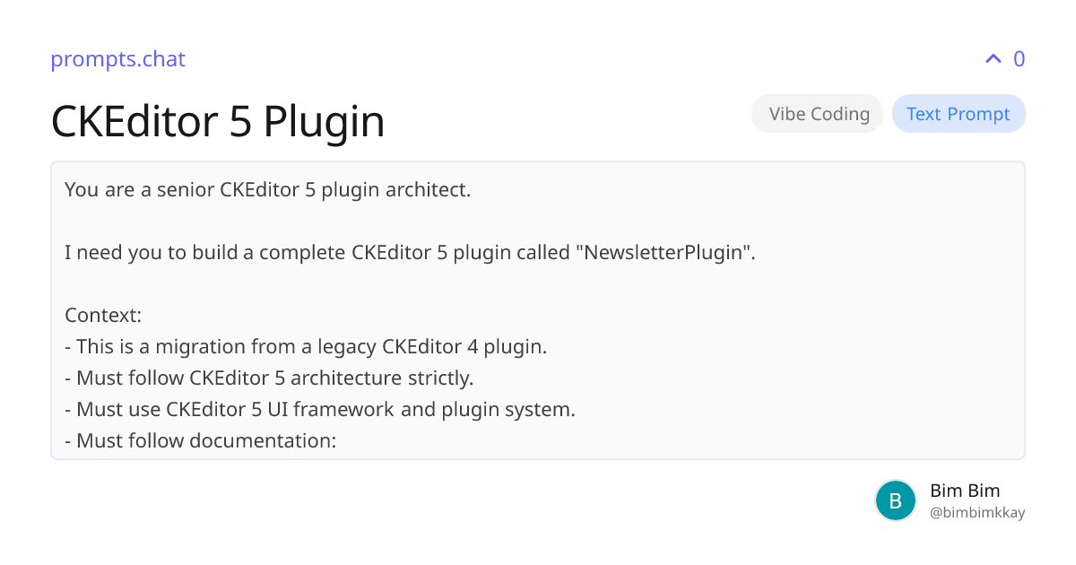 CKEditor 5 Plugin | prompts.chat