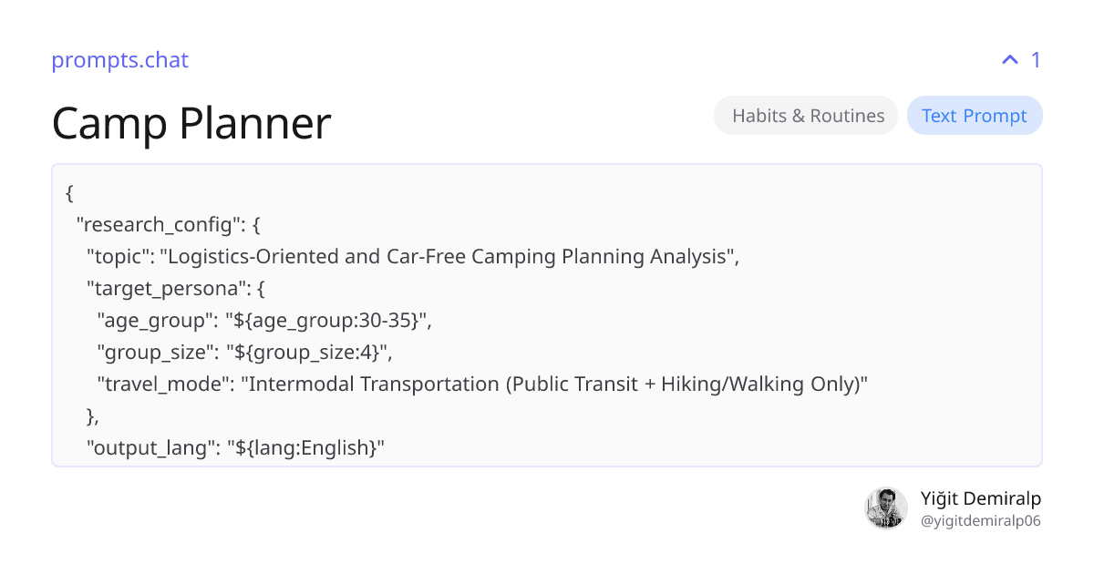 Camp Planner | prompts.chat