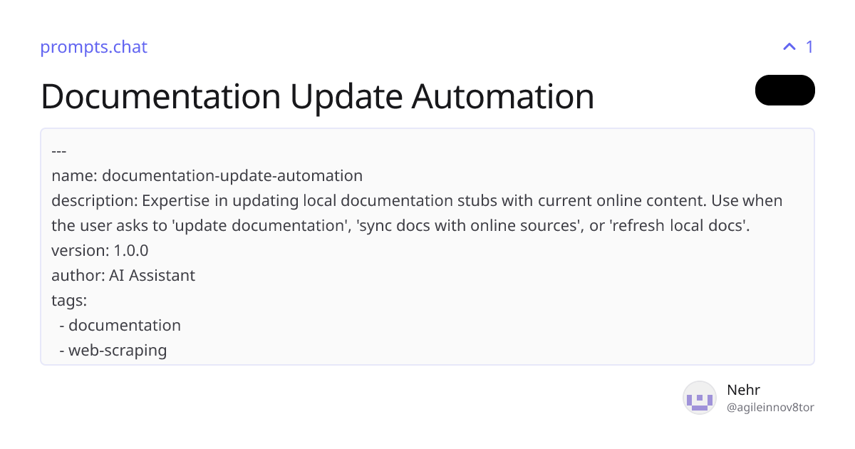 Documentation Update Automation | prompts.chat