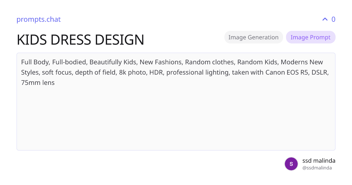 KIDS DRESS DESIGN | prompts.chat