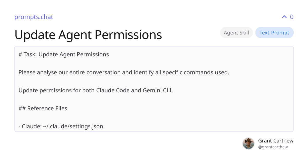 Update Agent Permissions | prompts.chat