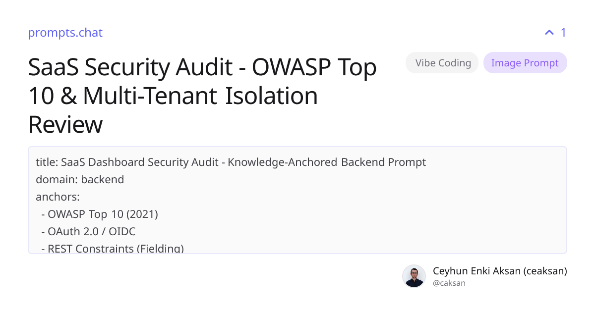 SaaS Security Audit - OWASP Top 10 & Multi-Tenant Isolation Review ...