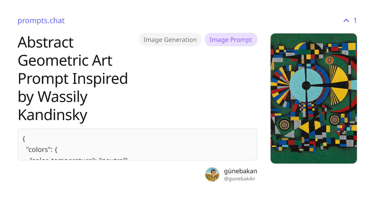 Abstract Geometric Art Prompt Inspired by Wassily Kandinsky | prompts.chat