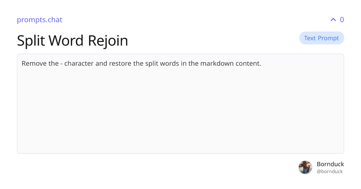 Split Word Rejoin | prompts.chat