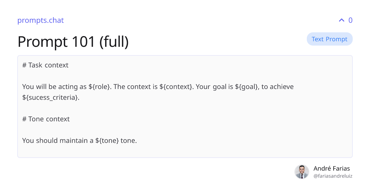 Prompt 101 (full) | prompts.chat