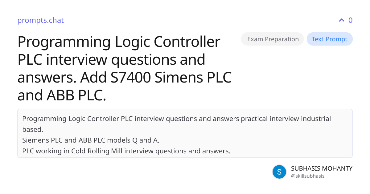 Programming Logic Controller PLC interview questions and answers. Add ...