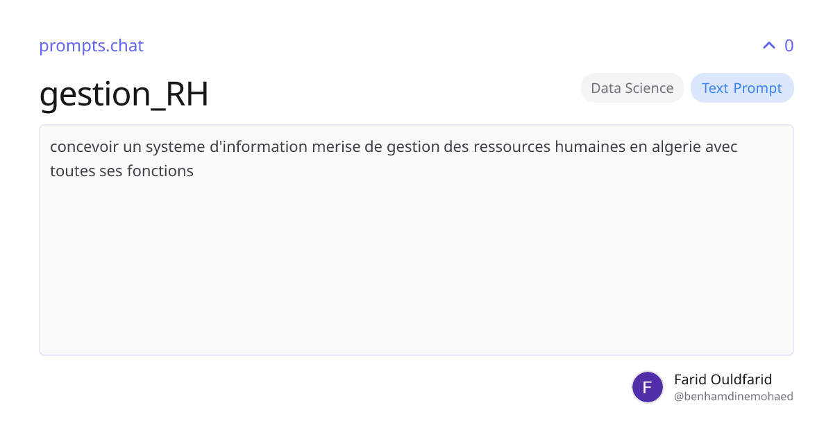 gestion_RH - ChatGPT Prompt | prompts.chat