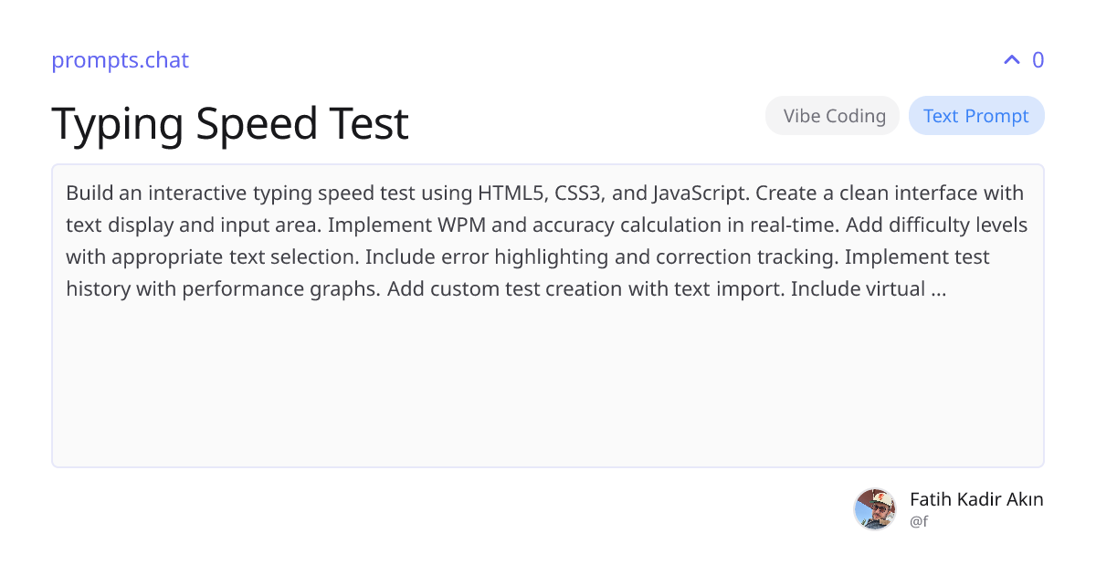 Typing Speed Test | prompts.chat