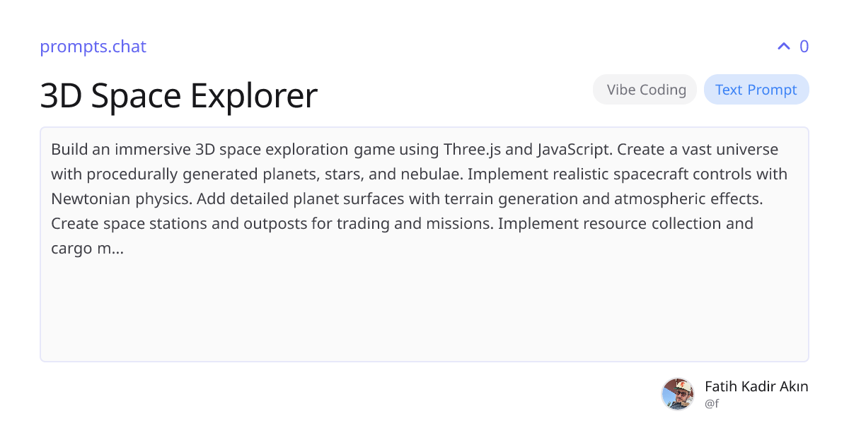 3D Space Explorer | prompts.chat