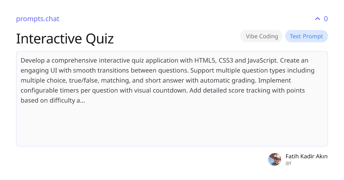 Interactive Quiz | prompts.chat